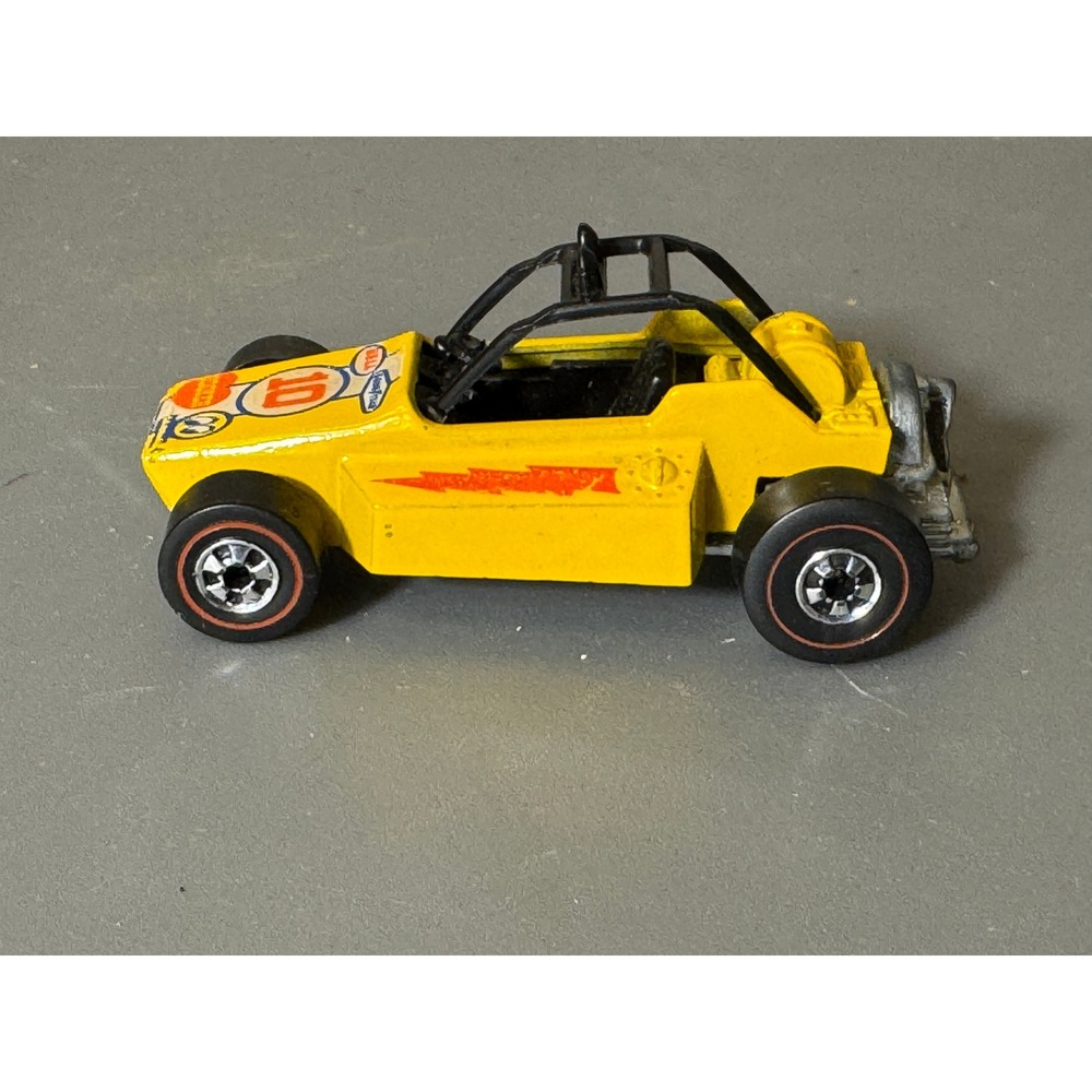 Vintage 1975 Hot Wheels Rock Buster Yellow Redline Diecast Buggy Hong Kong